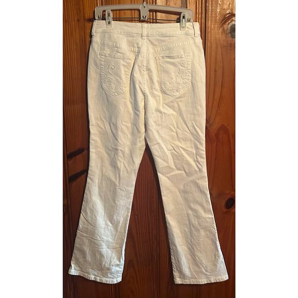 Chicos platinum white bootcut jeans embroidered high rise size 1.5/ 10 - Picture 4 of 5